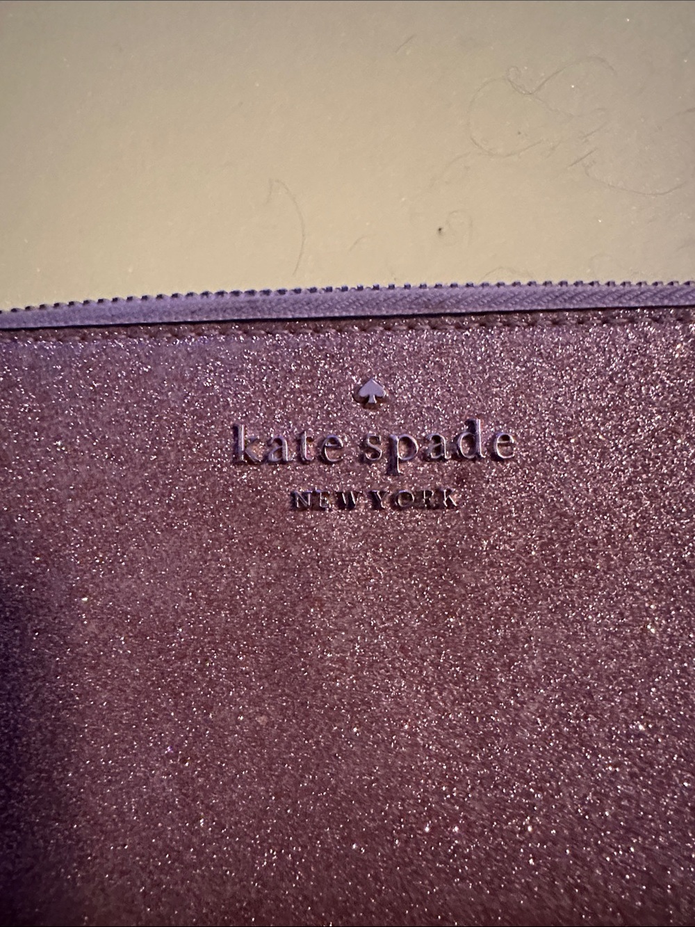 kate spade Glitter Rose Gold Zip Pouch